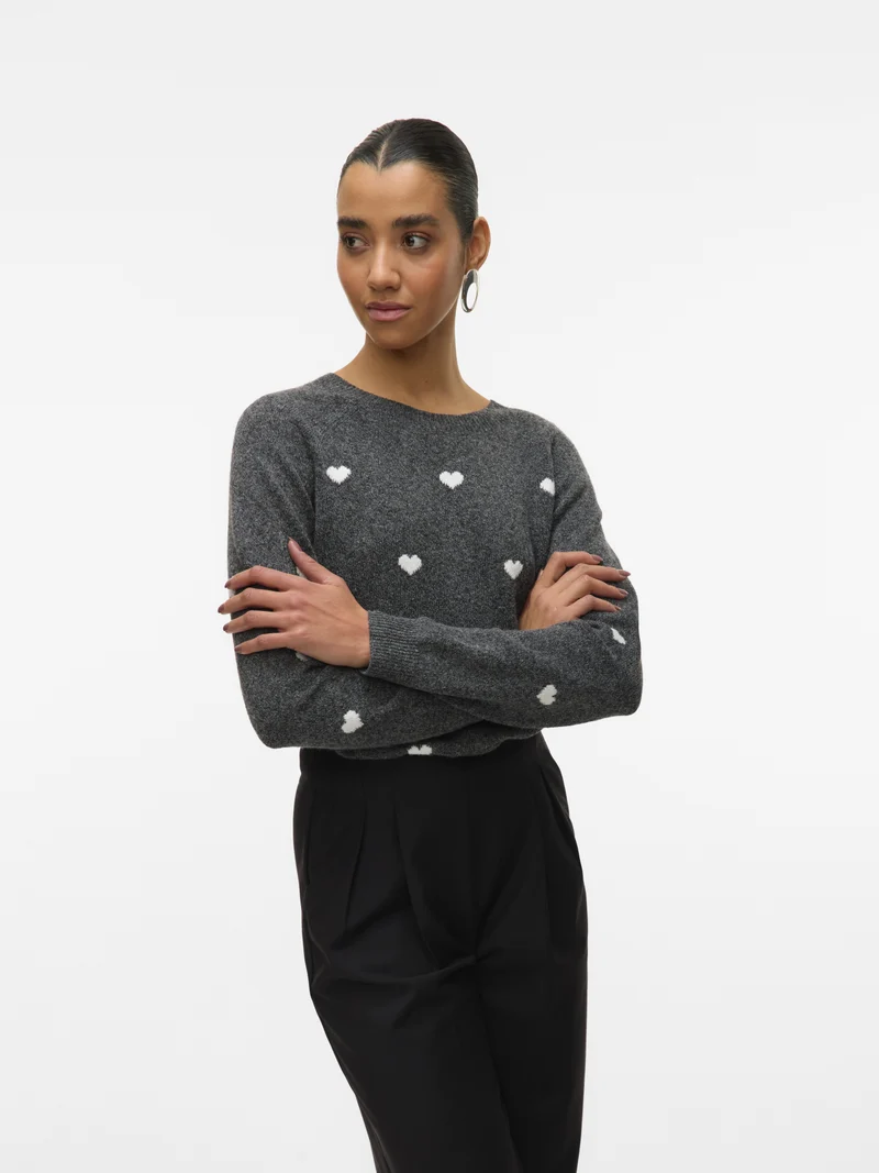 DOFFY Strickpullover mit Herzmuster