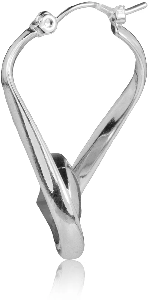 LUISIA® Geschwungene Ohrringe "Alea" mit Premium Kristall - Silber / Black Diamond