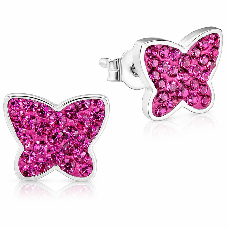 LUISIA® Ohrringe "Schmetterling" mit Kristallen von Swarovski® | Pink