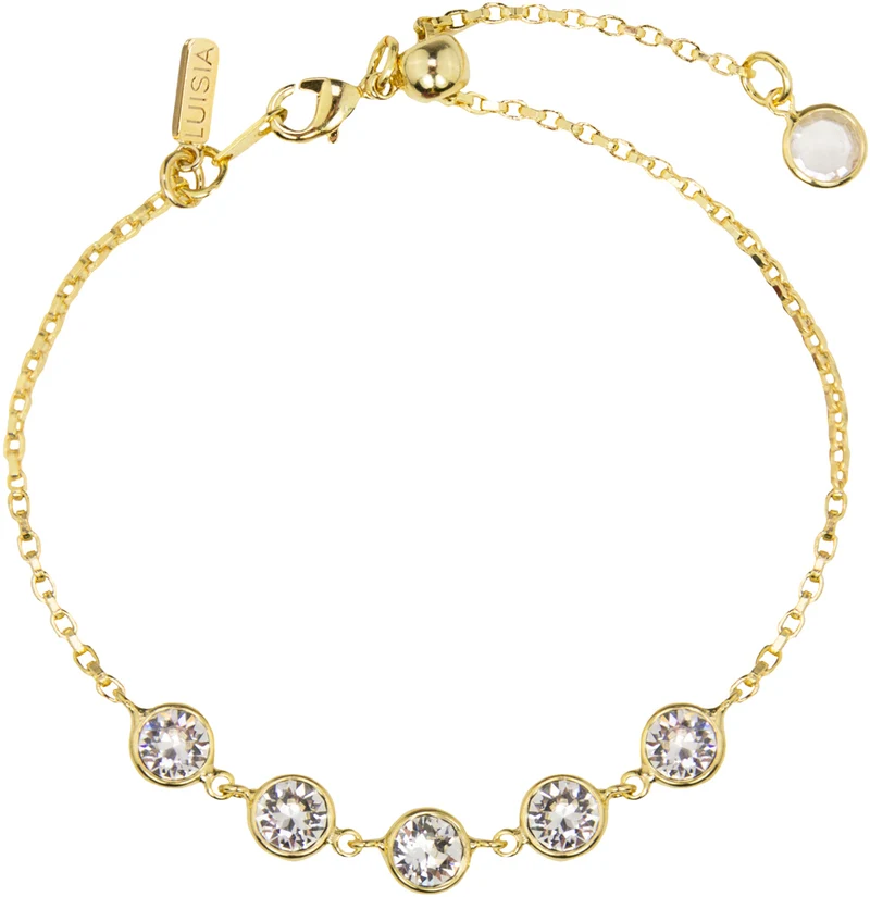 LUISIA® Armband "Calanthe" mit fünf Premium Kristallen - Gold / Crystal