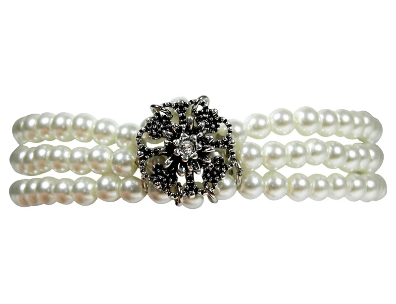 LUISIA Perlenarmband "Nyala" 3-reihig mit Premium Kristall - 48371