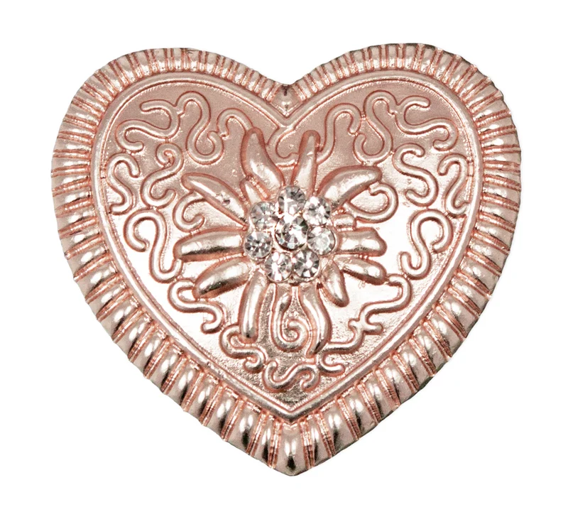 Magnet Brosche Tuchhalter - Roségold Herz Ornament
