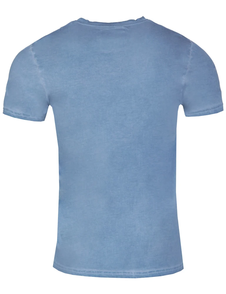 MarJo Herren Trachtenshirt "Guido" Hirschmotiv | Donaublau