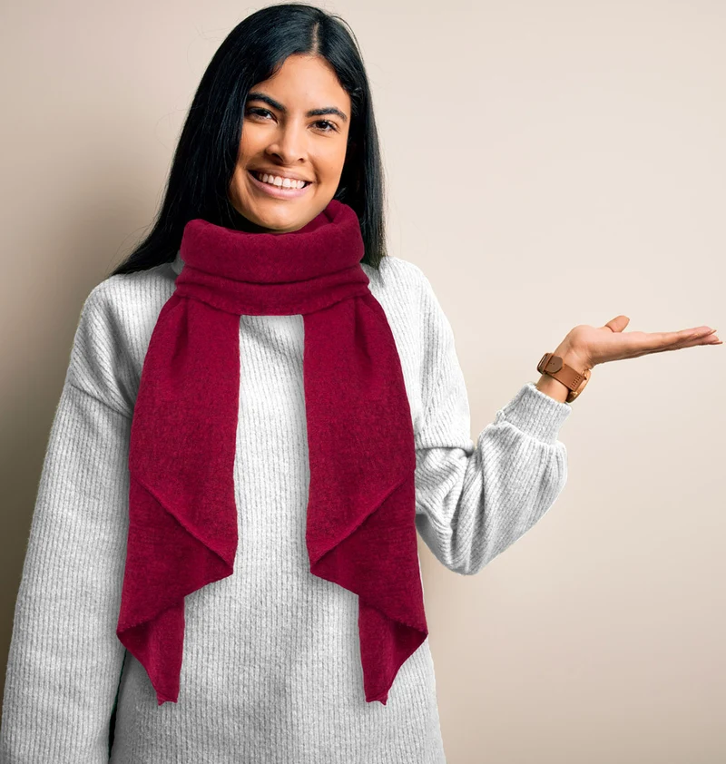 Kuscheliger Winter Schal "Eliana" 250 x 63 cm | Dunkelrot