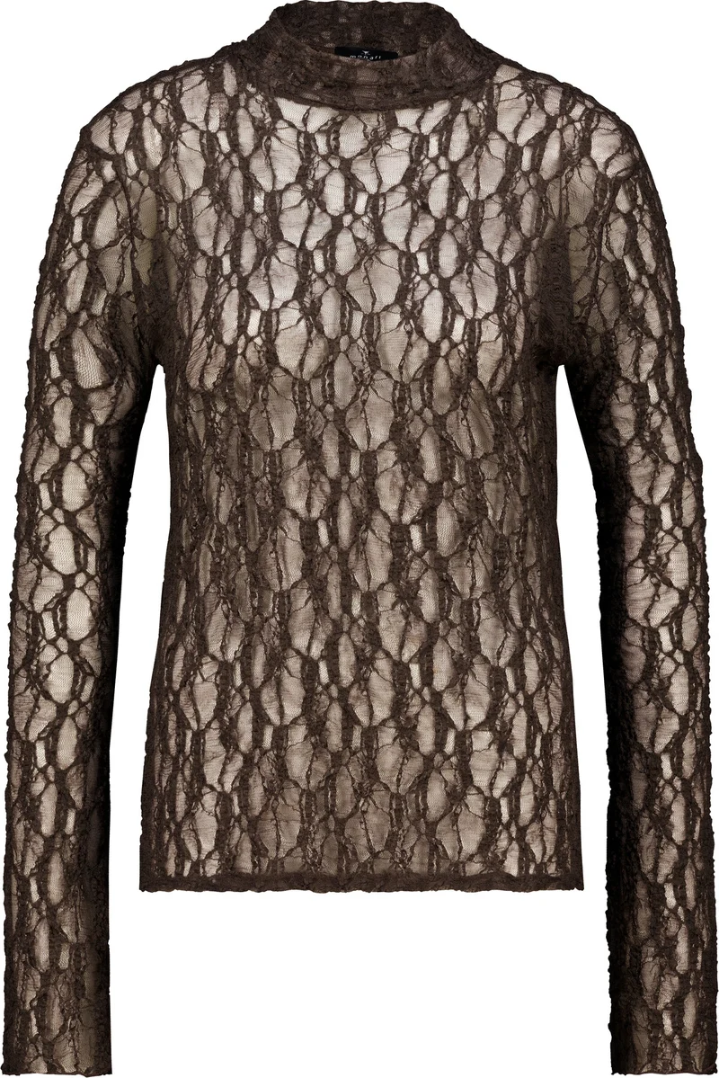 Spitzenshirt mit Stehkragen