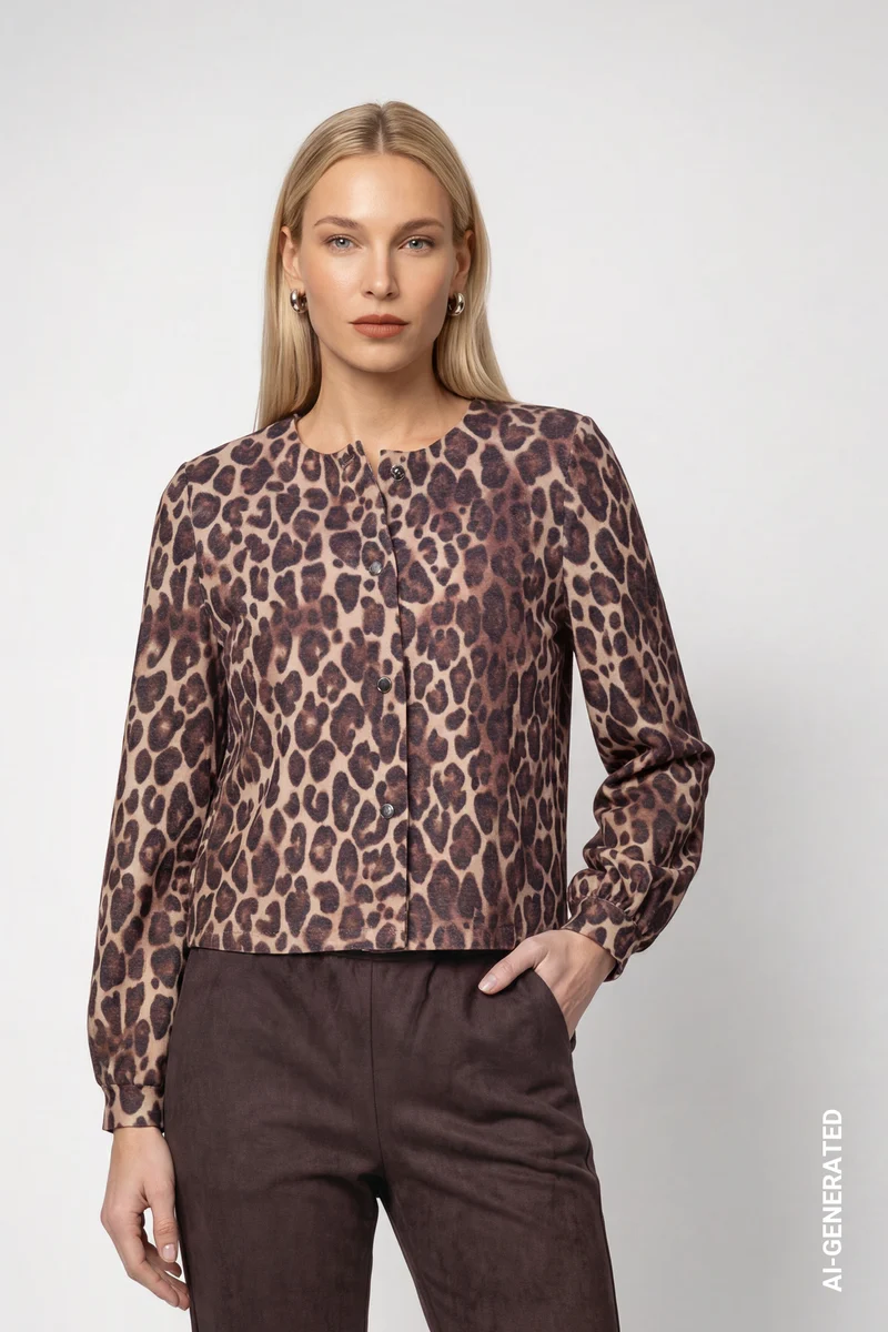 Monari Strickjacke mit Leomuster