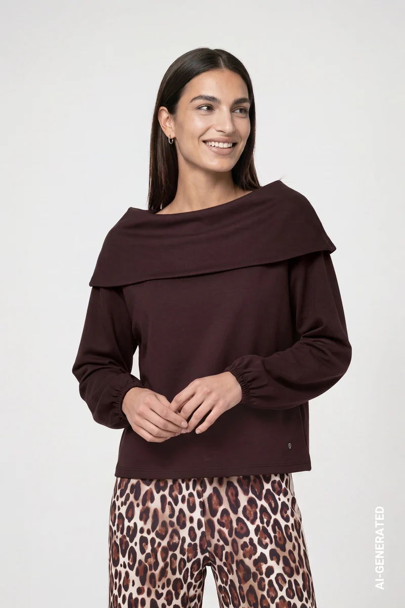 Monari Pullover mit Carmen-Ausschnitt