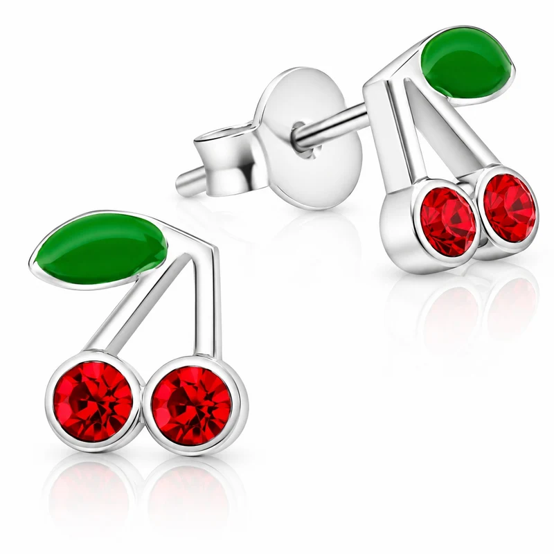 LUISIA® Kinder Ohrstecker "Kirschen" mit Kristallen von Swarovski®