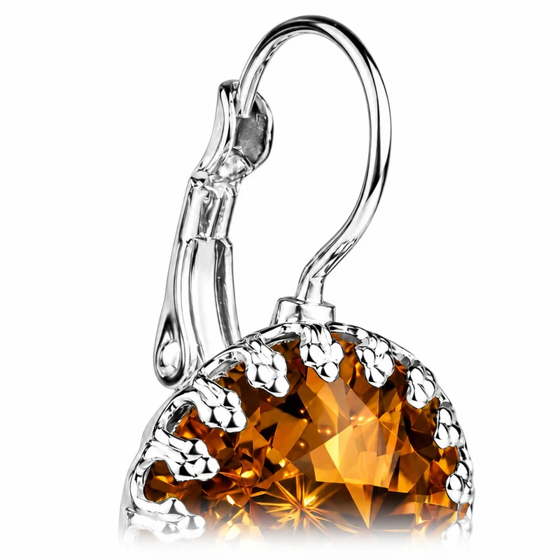 LUISIA® Kronen Ohrringe "Vivana" mit Kristallen von Swarovski® | Light Topaz
