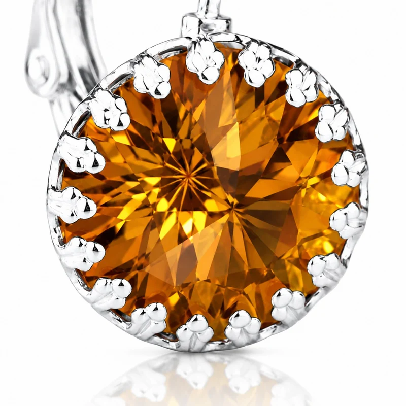 LUISIA® Kronen Ohrringe "Vivana" mit Kristallen von Swarovski® | Light Topaz