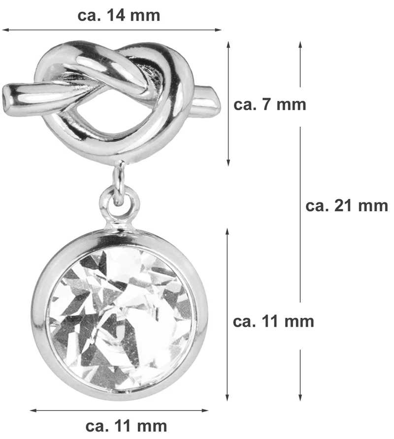 LUISIA® Ohrringe mit Knoten und Premium Kristall - Silber / Laguna Delite