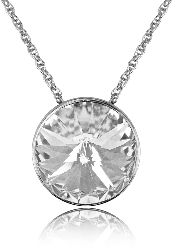 LUISIA® Halskette "Sinja" mit Premium Kristallen - 14 mm - Silber / Crystal