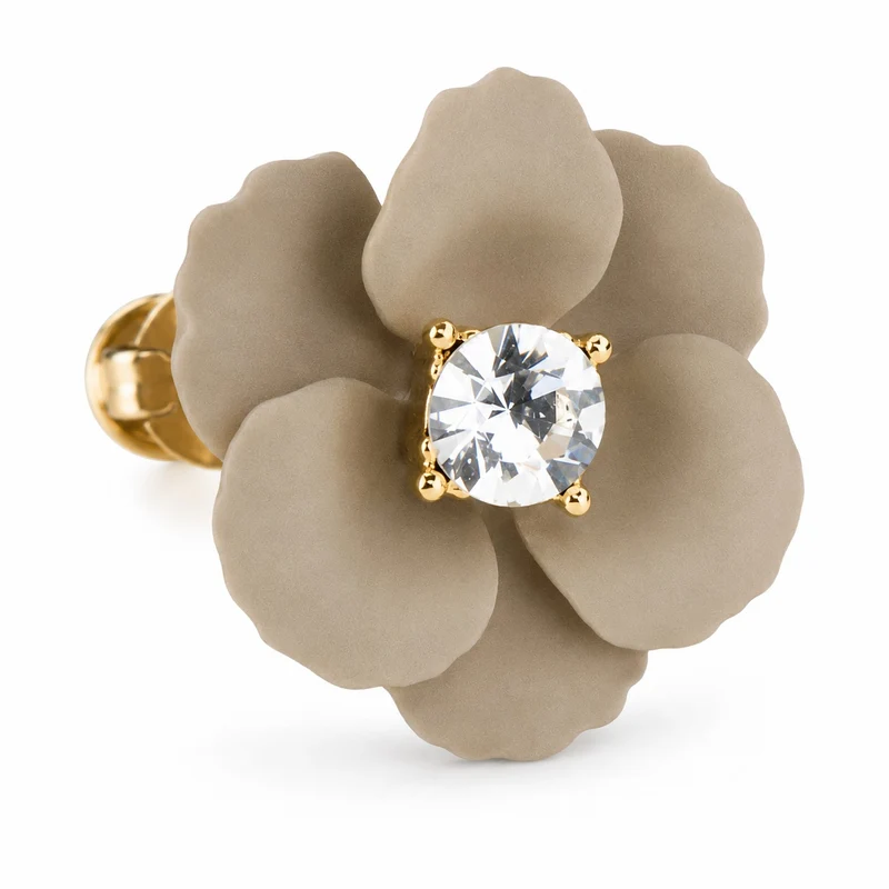 LUISIA® Ohrstecker "Nelia" mit Blumen - 16 Karat vergoldet | Sand