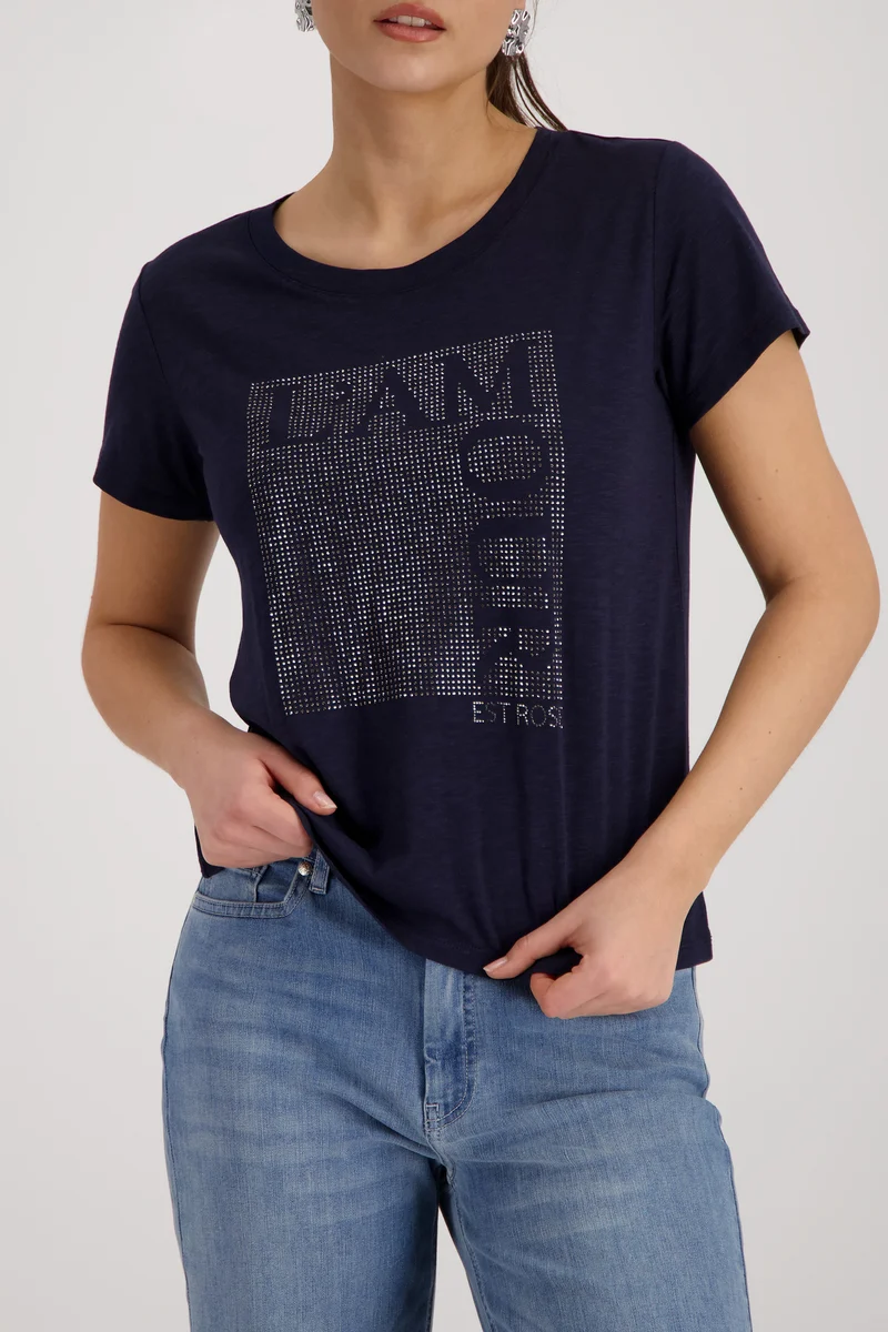 Monari T-Shirt mit Straßsteinen