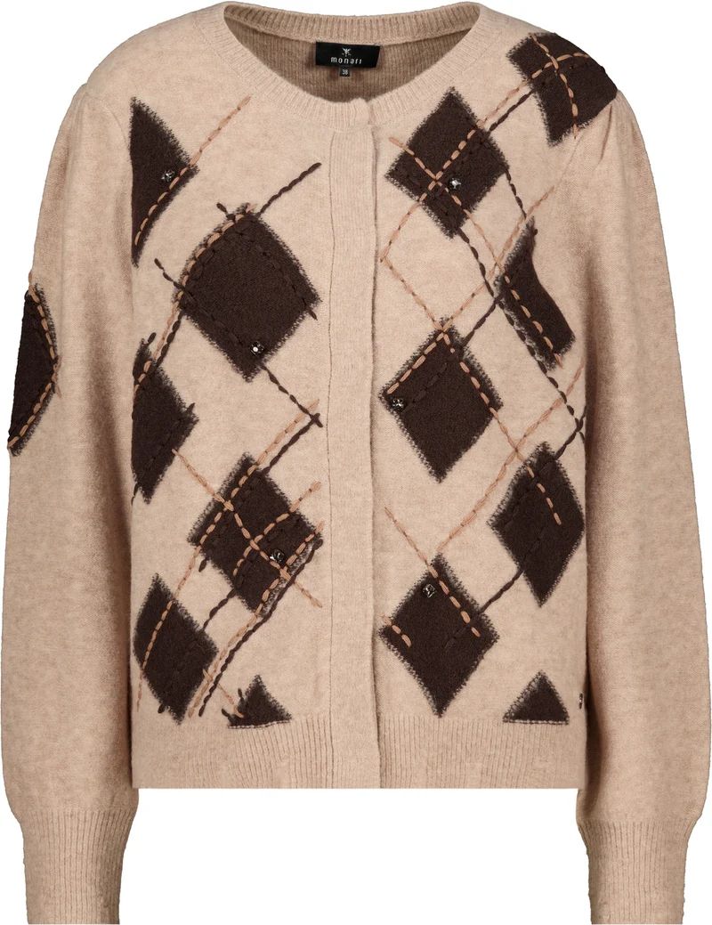 Strickjacke mit Rautenmuster