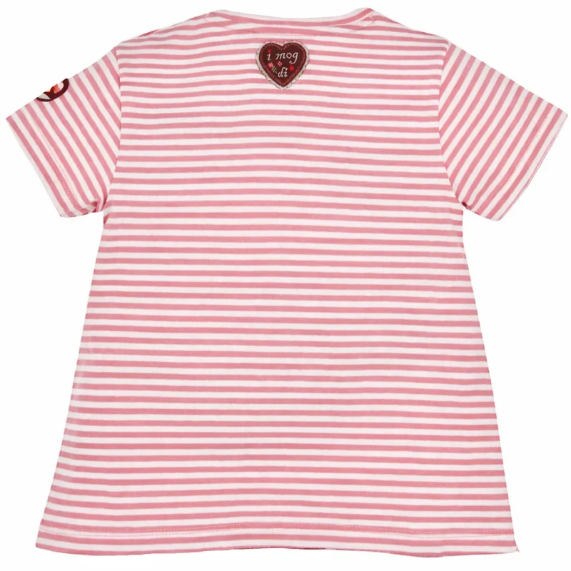 BONDI Mädchen T-Shirt "Spatzl" mit Reh 86844 | Rosa Weiß