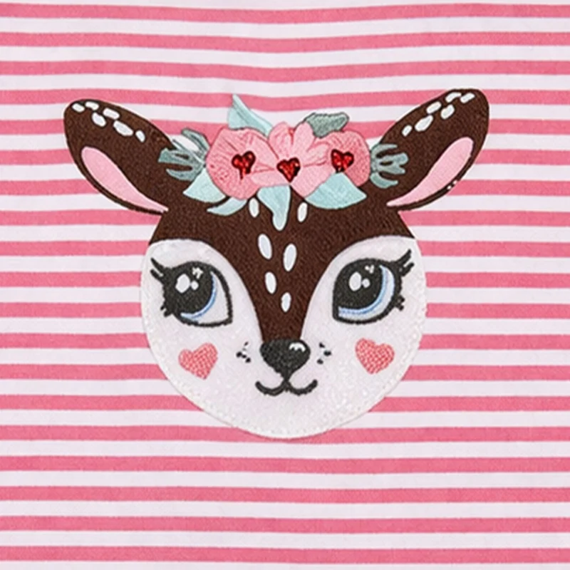 BONDI Mädchen T-Shirt "Spatzl" mit Reh 86844 | Rosa Weiß