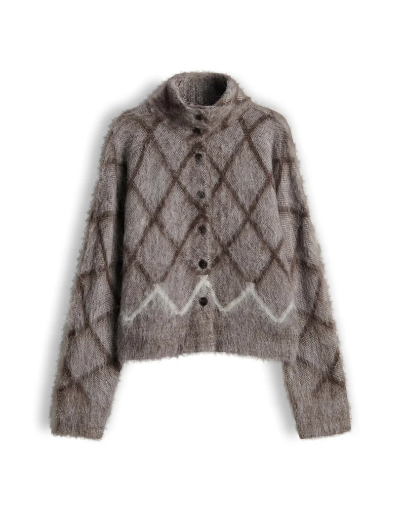 ARGYLE Cardigan im Argyle Rautenmuster