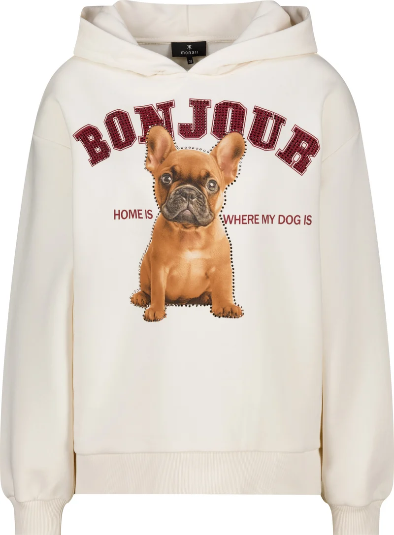 Monari Sweatshirt mit Bulldoggen-Print