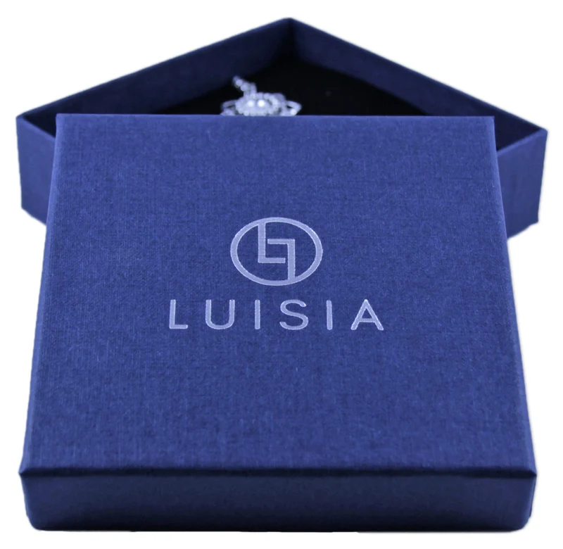 LUISIA Halskette Leandra mit Herzblüten - Dunkelrot