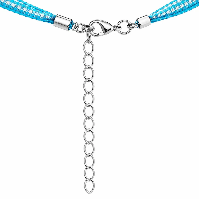 LUISIA® Kinder Halskette "Kariert mit Herz" mit Kristallen von Swarovski® | Türkis