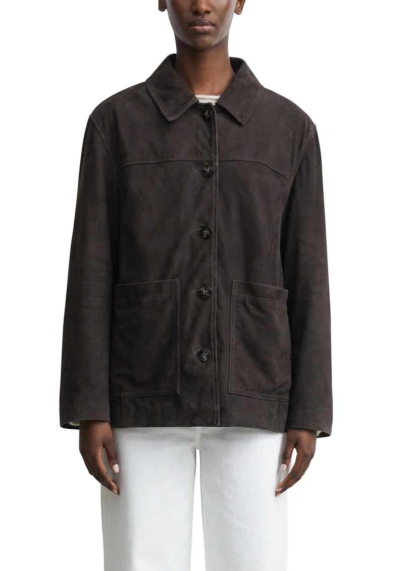 Hemdjacke aus Veloursleder
