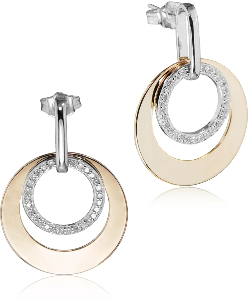 LUISIA Ohrhänger "Doppel Ring" in Roségold 79225 | 925 Silber Ohrringe