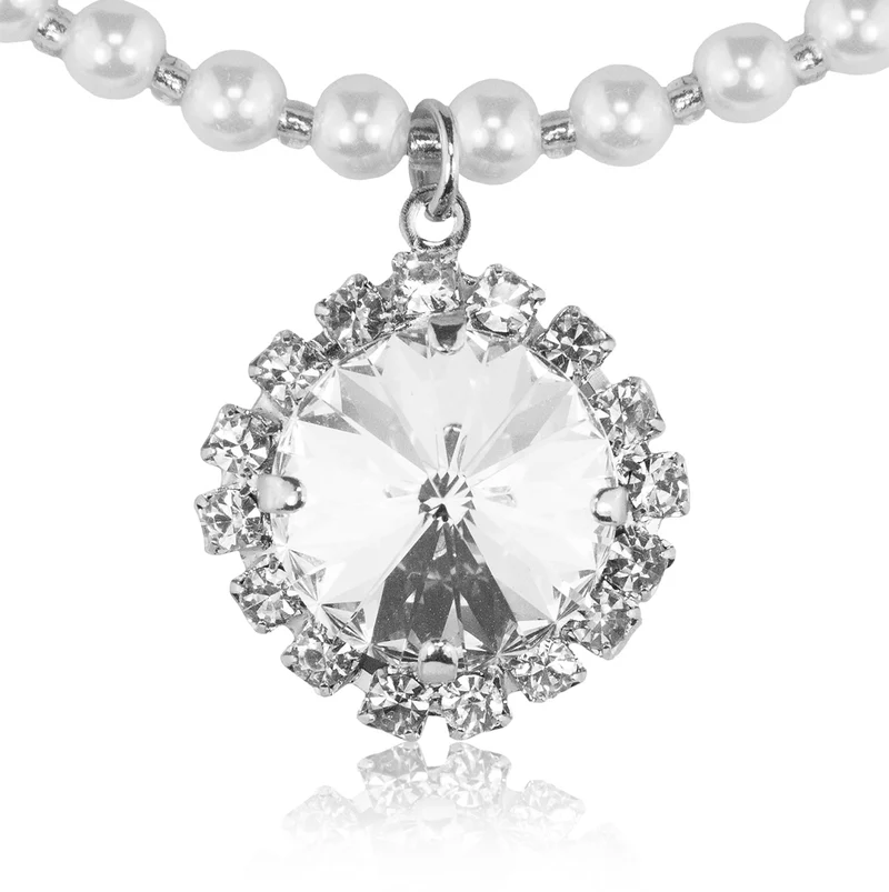 LUISIA® Perlencollier Kate mit Premium Kristall Anhänger