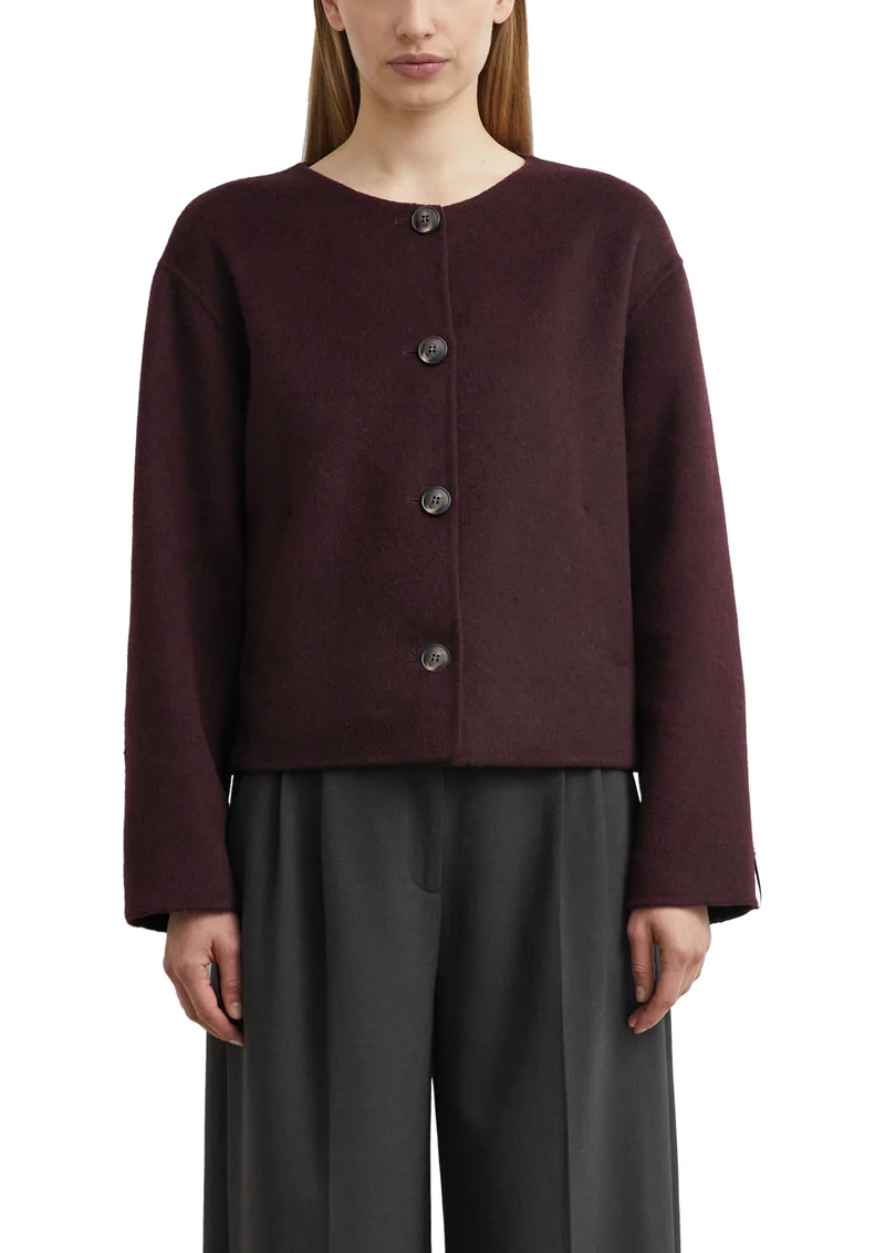 Doubleface-Jacke mit abnehmbarem Schal