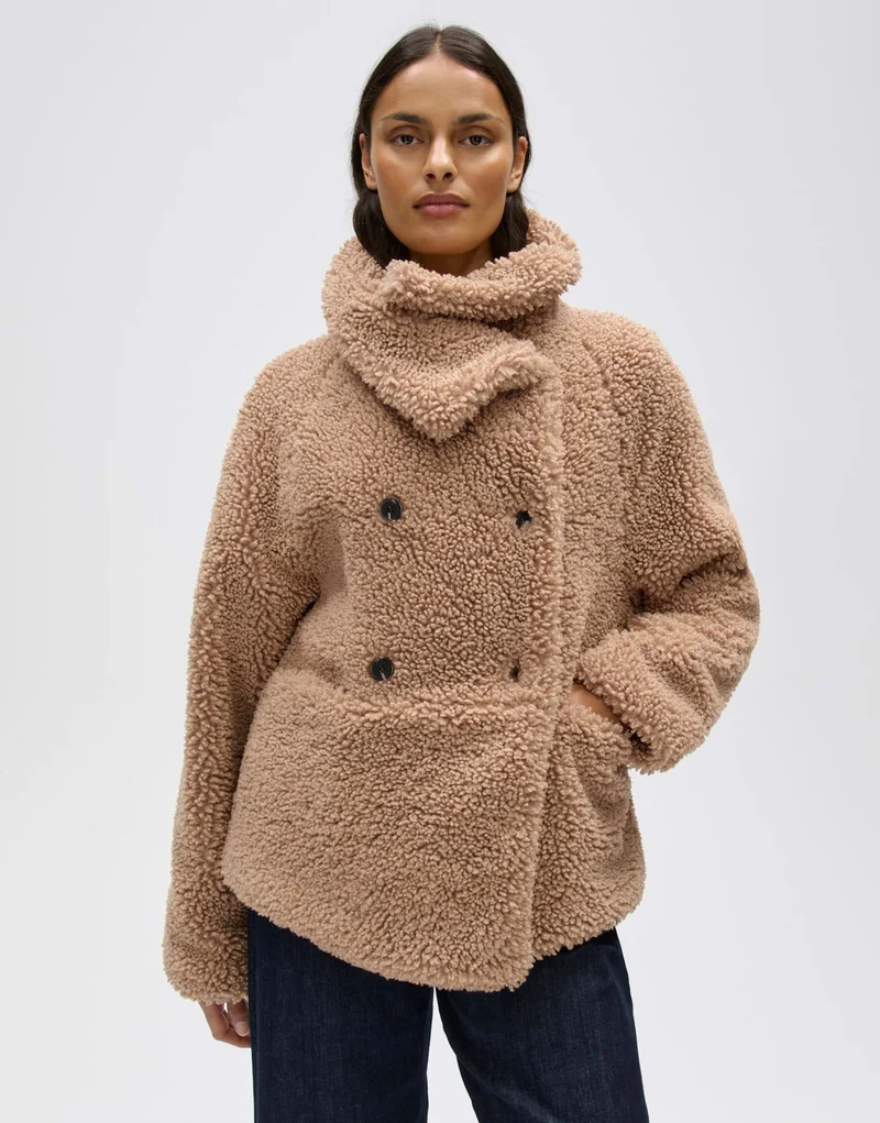 HALKO Cabanjacke aus Teddyplüsch