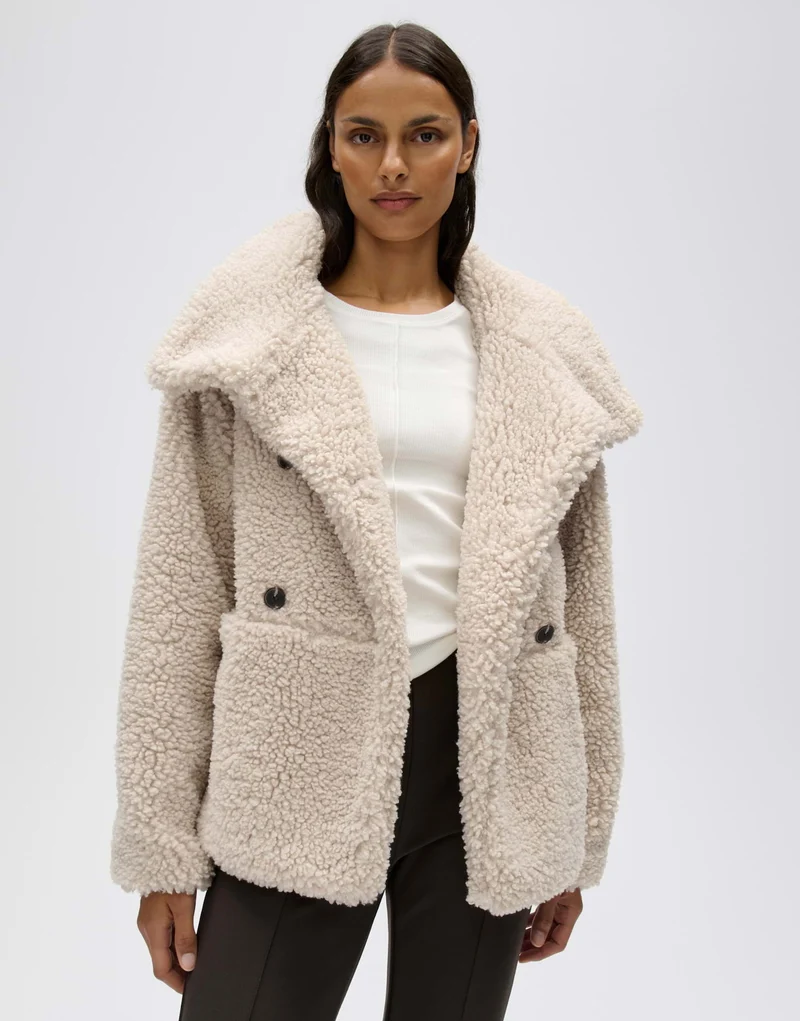 HALKO Cabanjacke aus Teddyplüsch