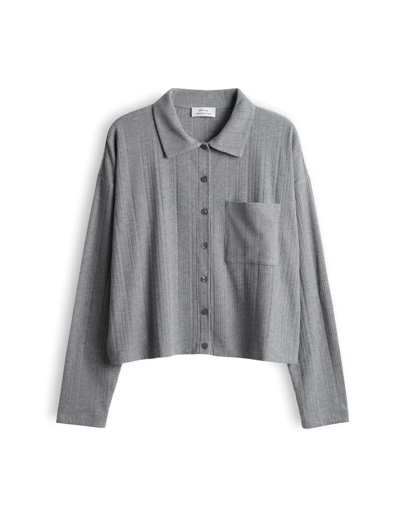 SAWONI Jerseybluse mit Rippenstruktur
