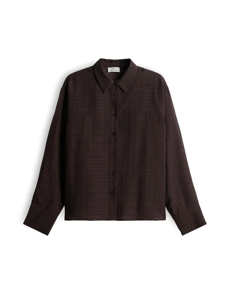 FARGYLE Strukturbluse mit Webkaro