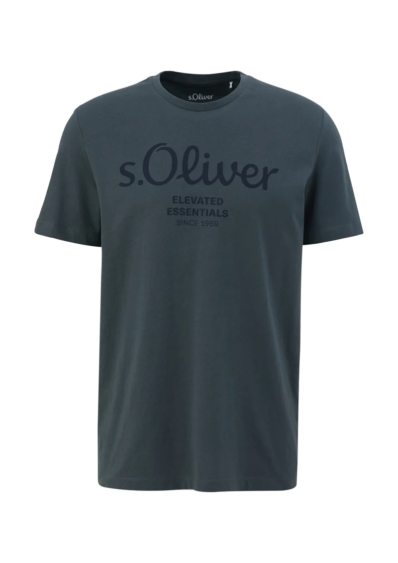 T-Shirt mit Label-Print