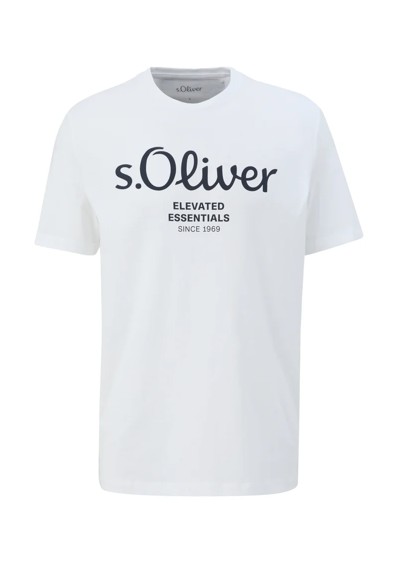 T-Shirt mit Label-Print