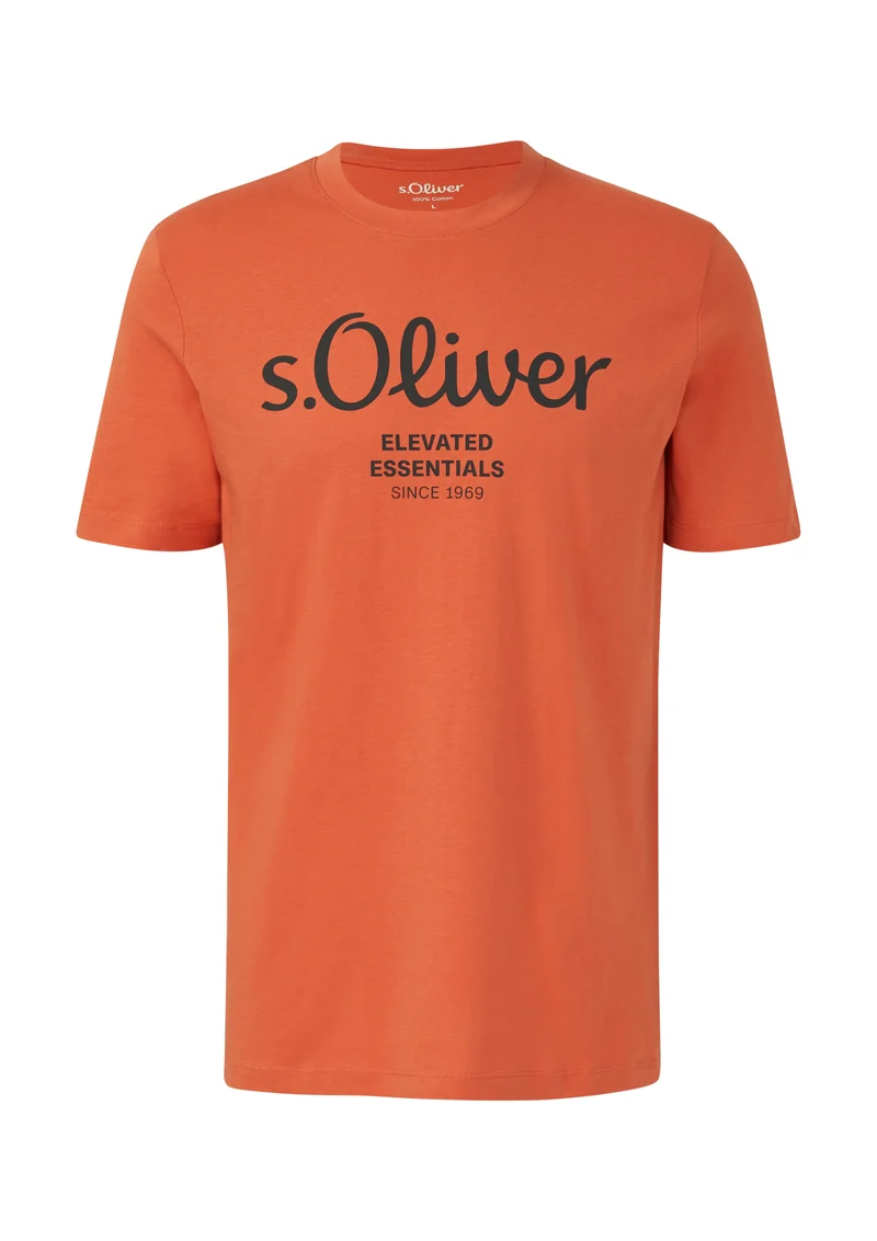 T-Shirt mit Label-Print