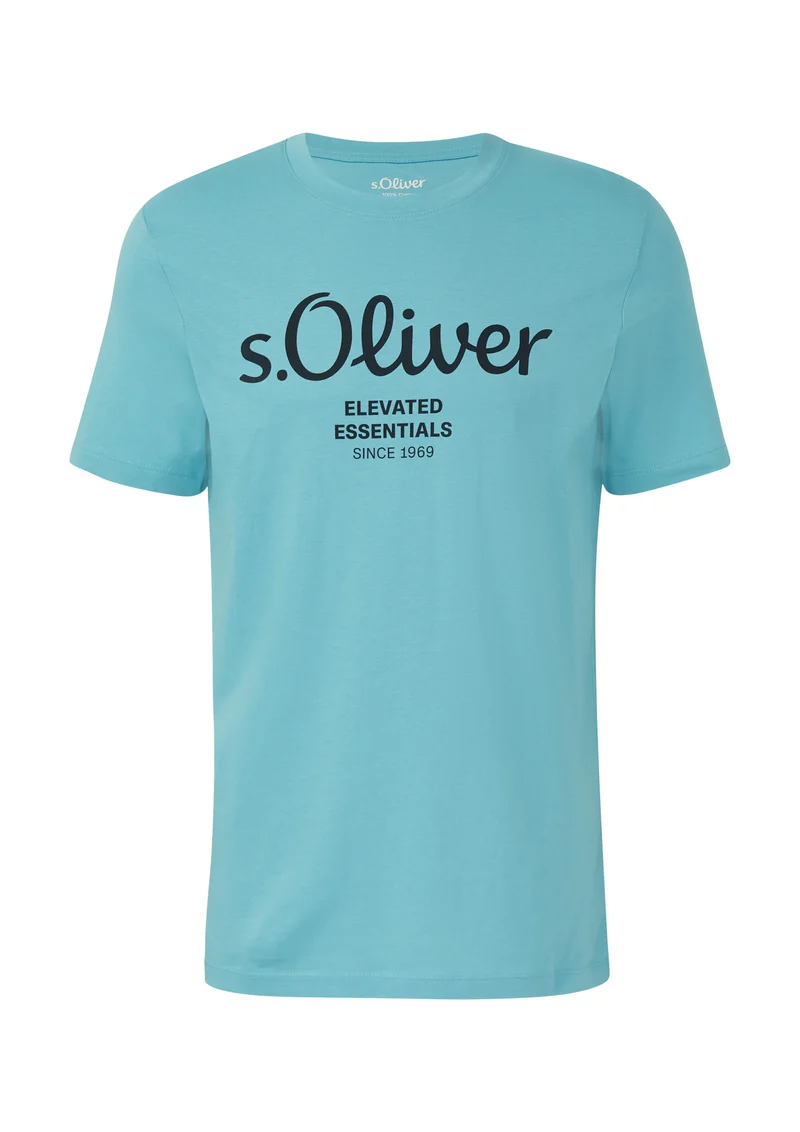 T-Shirt mit Label-Print
