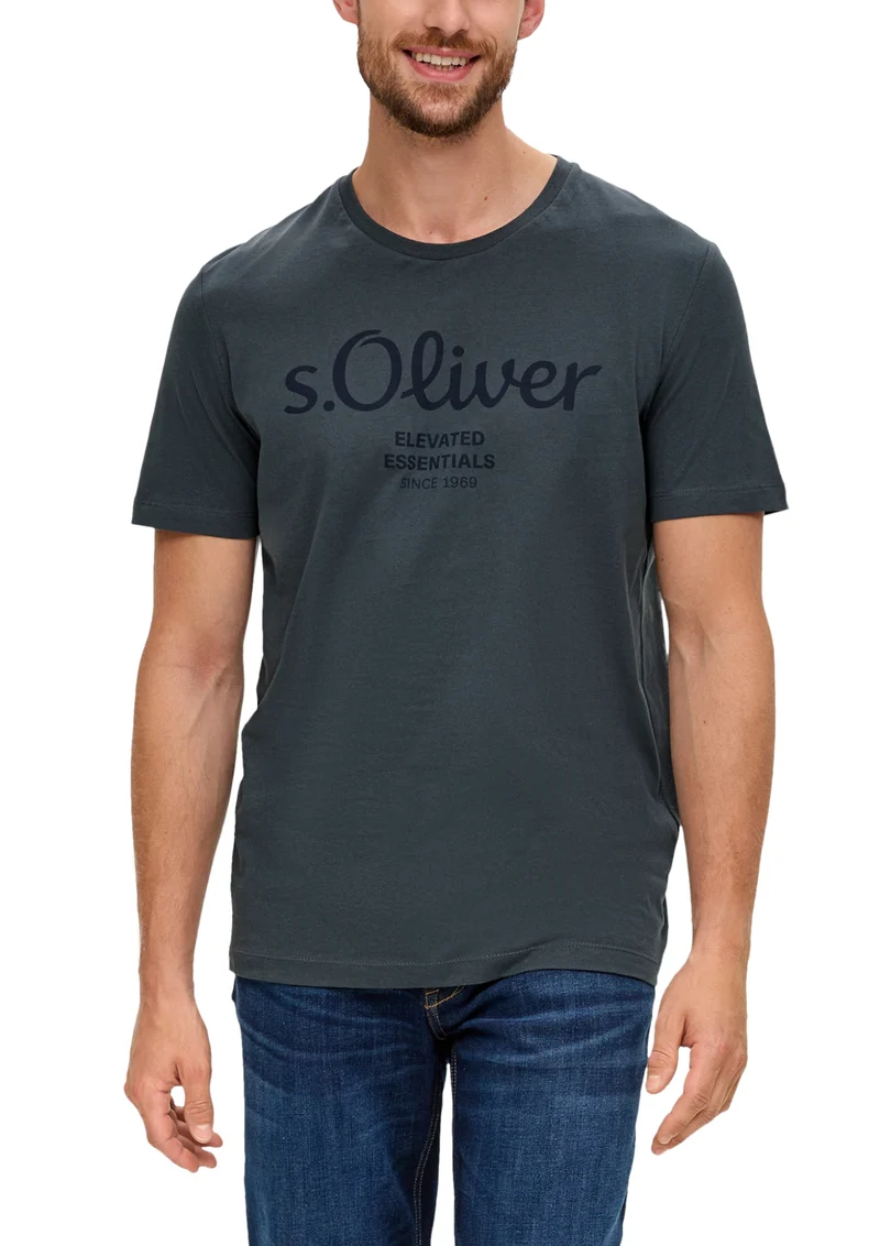 T-Shirt mit Label-Print
