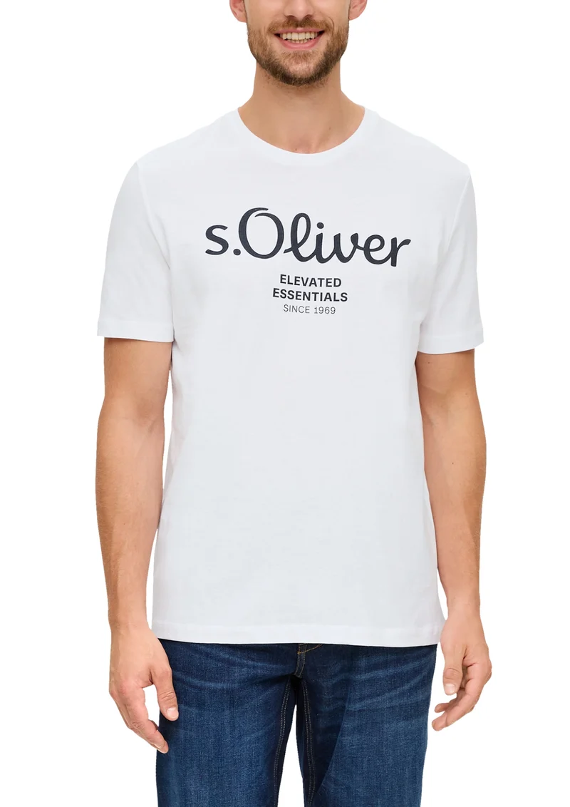 T-Shirt mit Label-Print