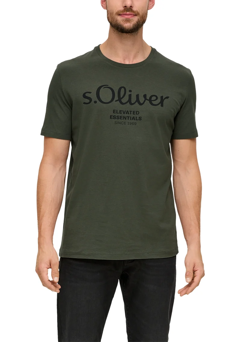 T-Shirt mit Label-Print