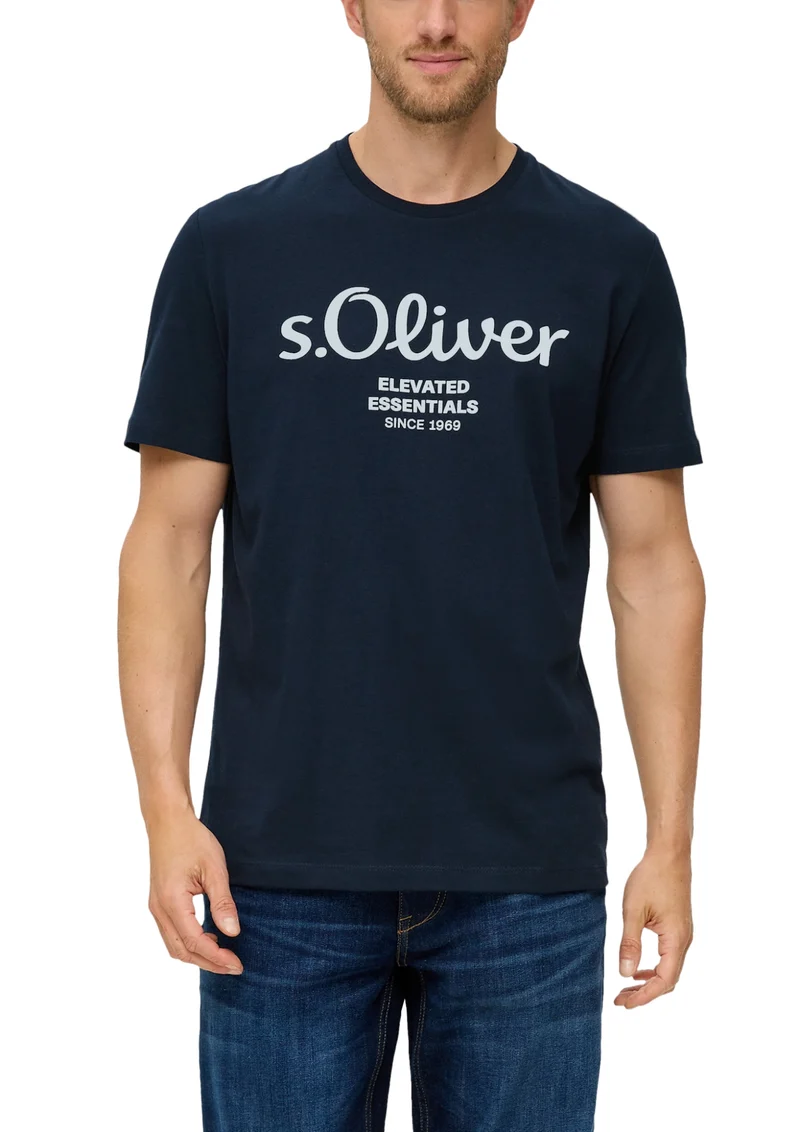 T-Shirt mit Label-Print