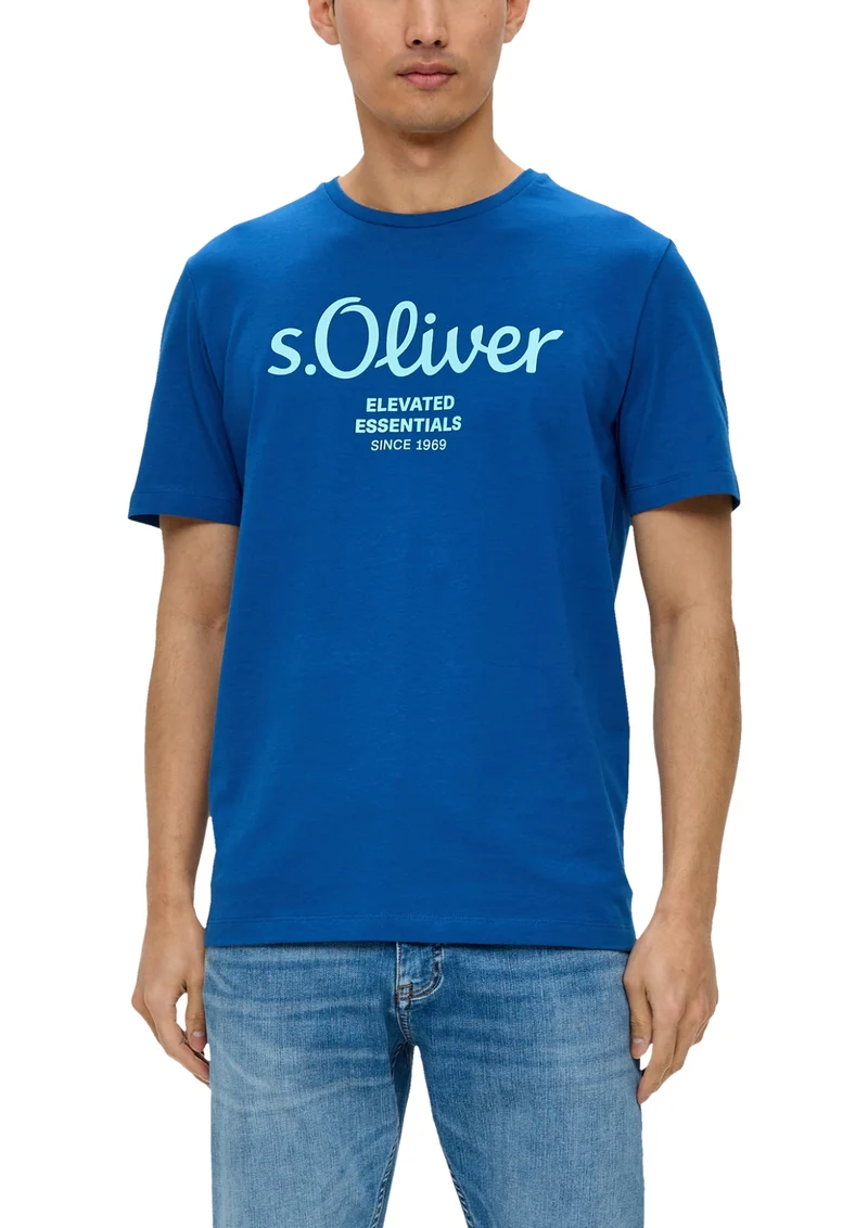 T-Shirt mit Label-Print