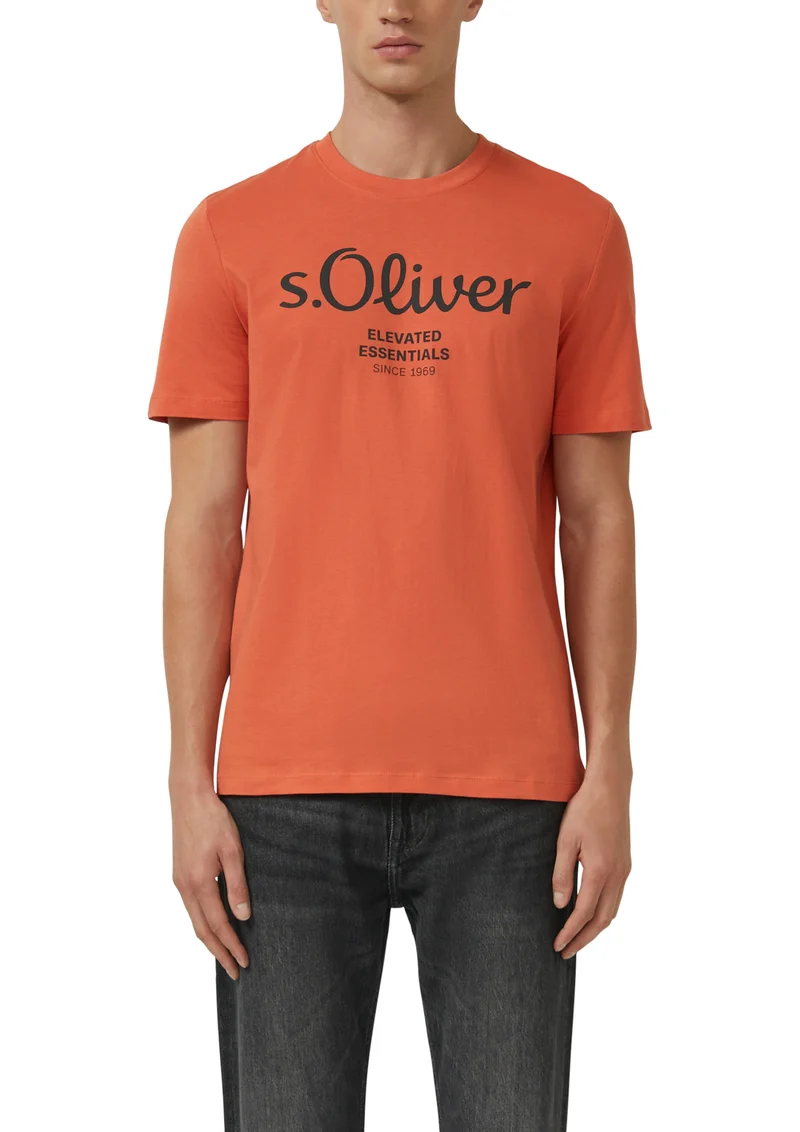 T-Shirt mit Label-Print