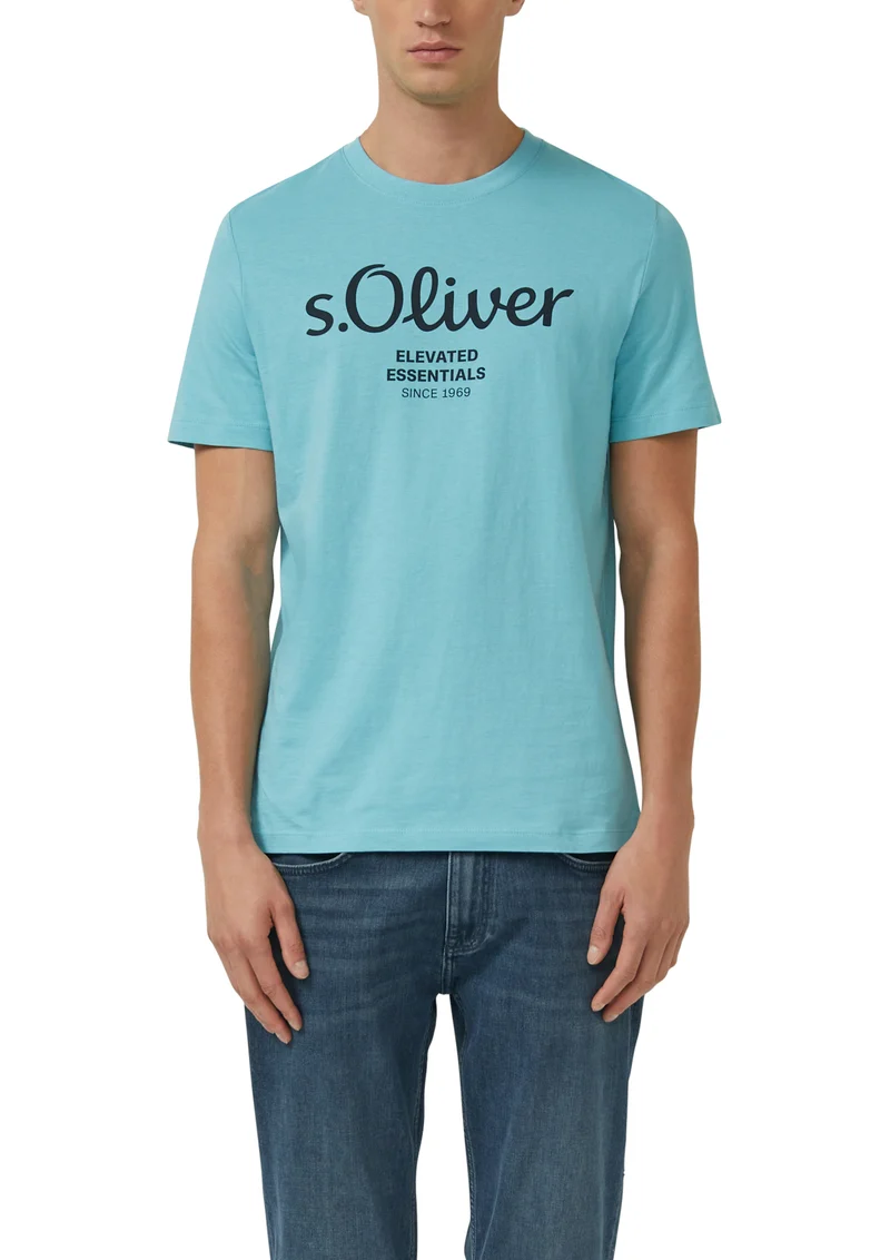T-Shirt mit Label-Print