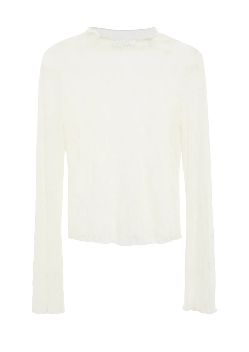 Langarmshirt aus transparenter Spitze