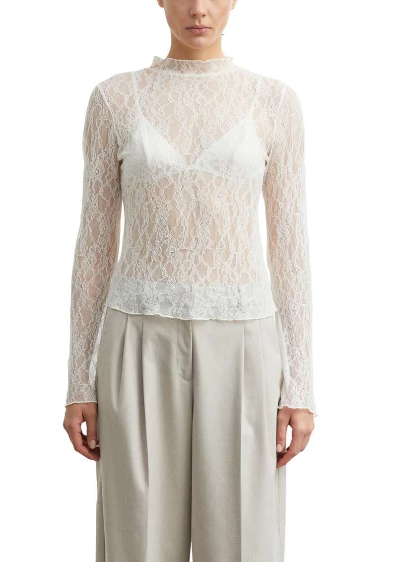 Langarmshirt aus transparenter Spitze