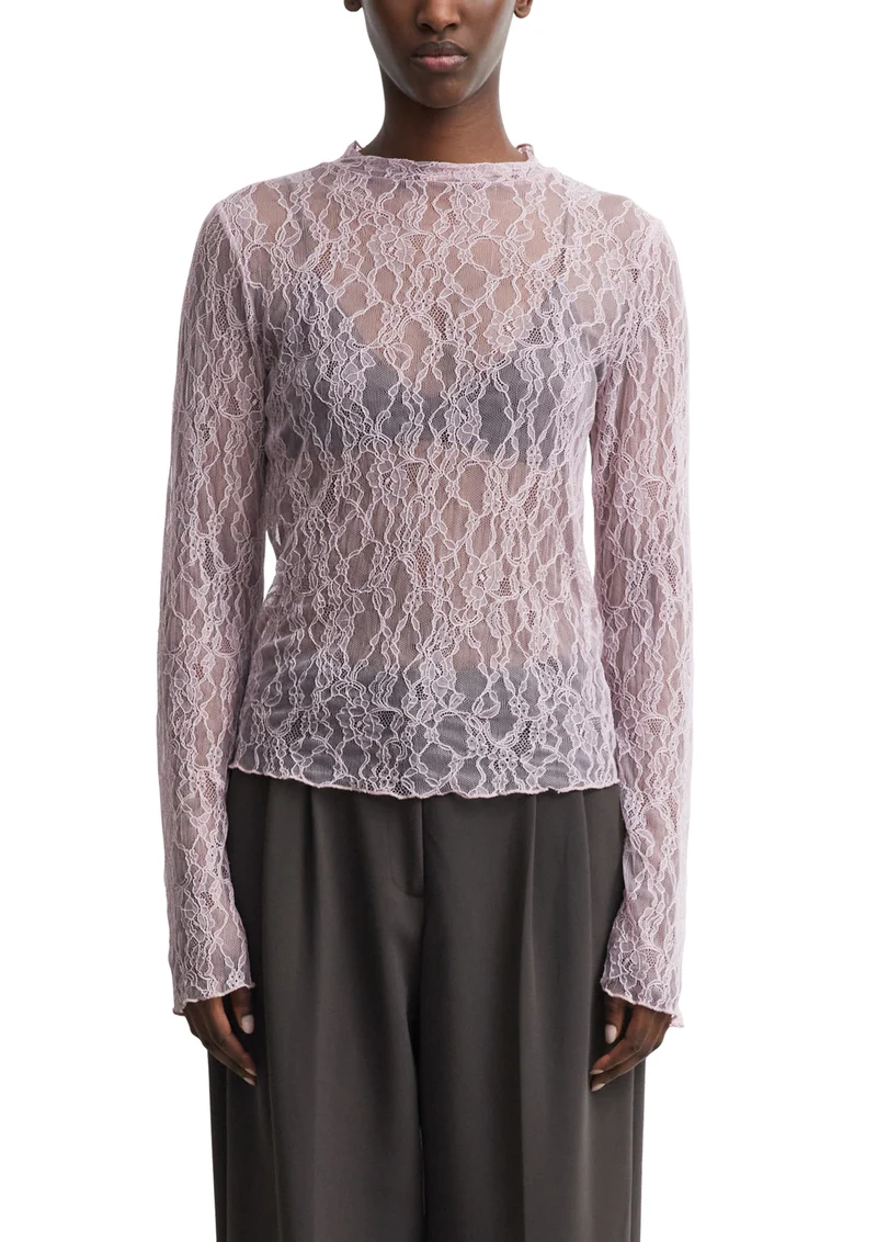 Langarmshirt aus transparenter Spitze