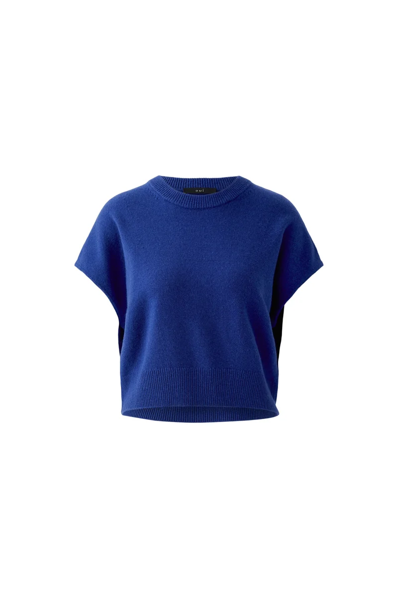Kurzarm-Pullover aus Wolle-Modal-Mix