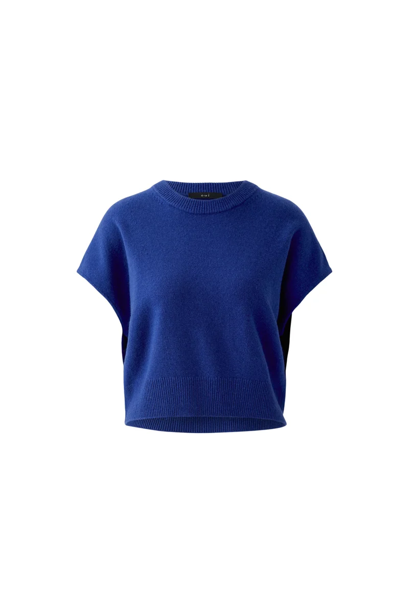 Kurzarm-Pullover aus Wolle-Modal-Mix