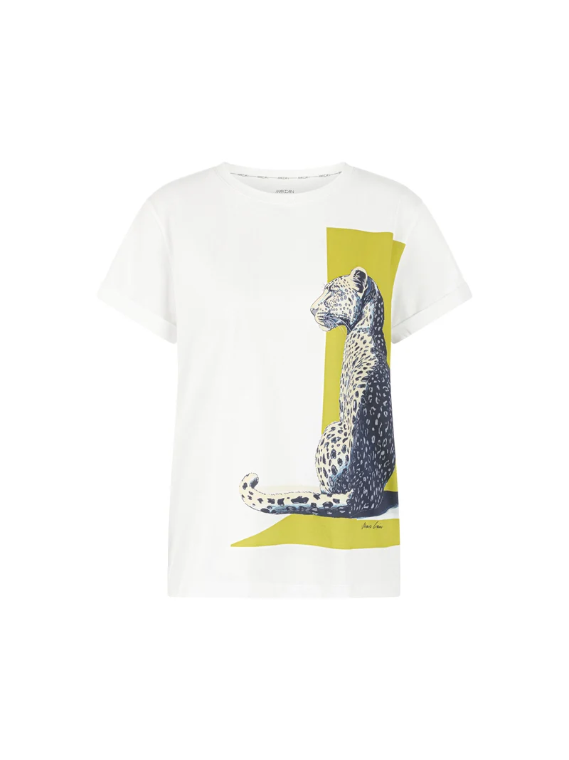 MARC CAIN T-Shirt mit Leo-Print aus Baumwolle